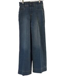 NWT Spanx Cropped Wide leg jean denim TP XS Pull on High Rise